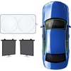 EcoNour Car Windshield Sun Shade + Side Window Sun Shade (2 Pack) | Retractable Roller Sunshade | Car Interior Accessories for Sun Heat & Privacy Blackout