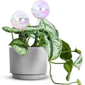 EcoNour 2PCS Light Iridescent Self-Watering Glass Globes | Automatic Plant Waterer for Indoor & Outdoor Use | Provides Up to a Week of Hydration | Ideal for Plant Lovers