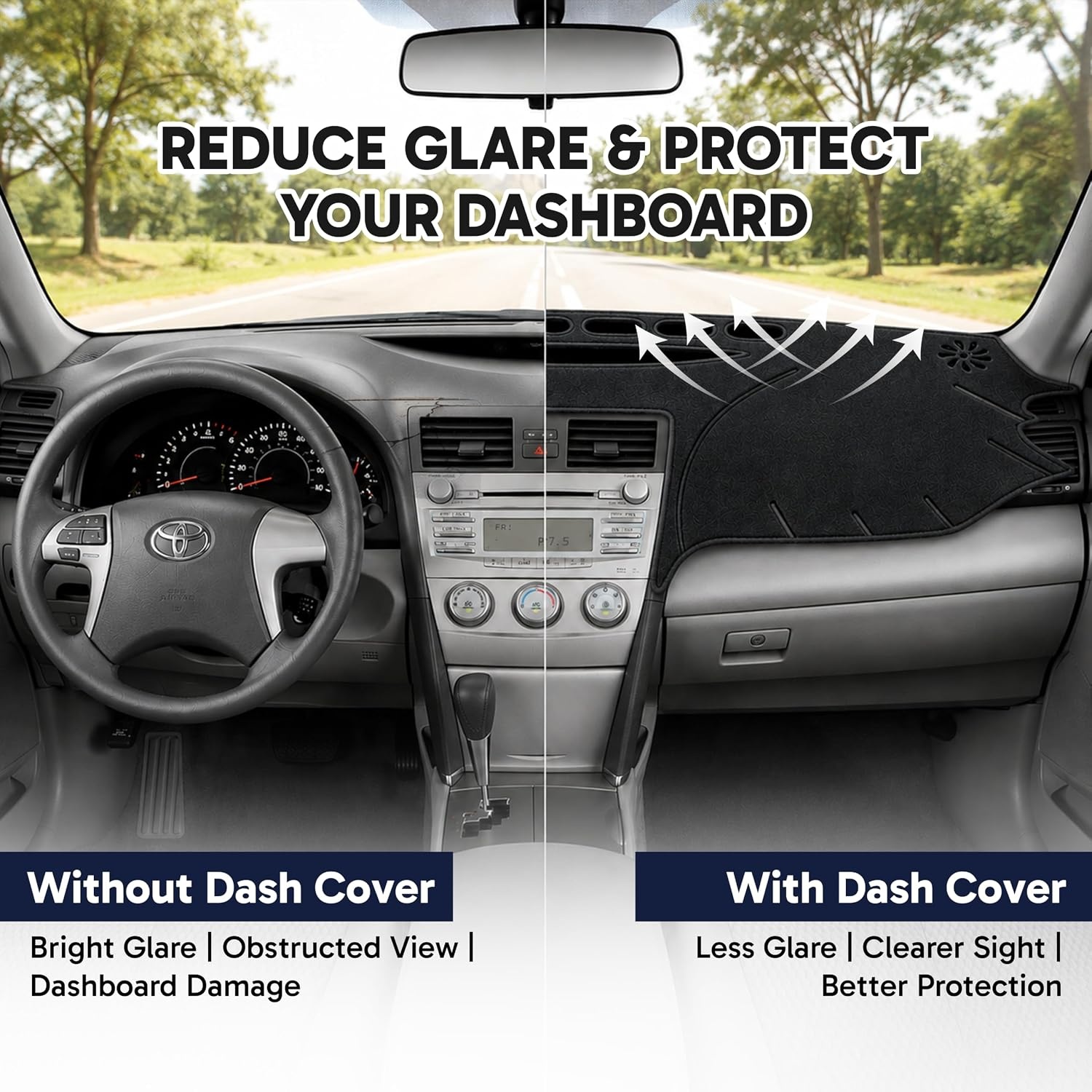 image:imageEcoNour Dash Cover for 20112014 Hyundai Sonata Sunshade UV ProtectionFit for Toyota Camry 20072011