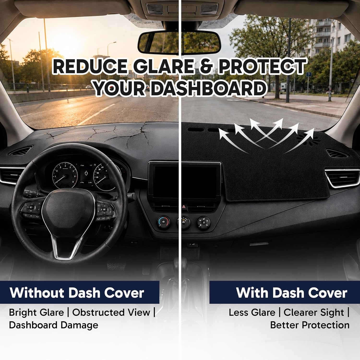 image:imageEcoNour Dash Cover for 20112014 Hyundai Sonata Sunshade UV ProtectionFit for Toyota Corolla 20192022
