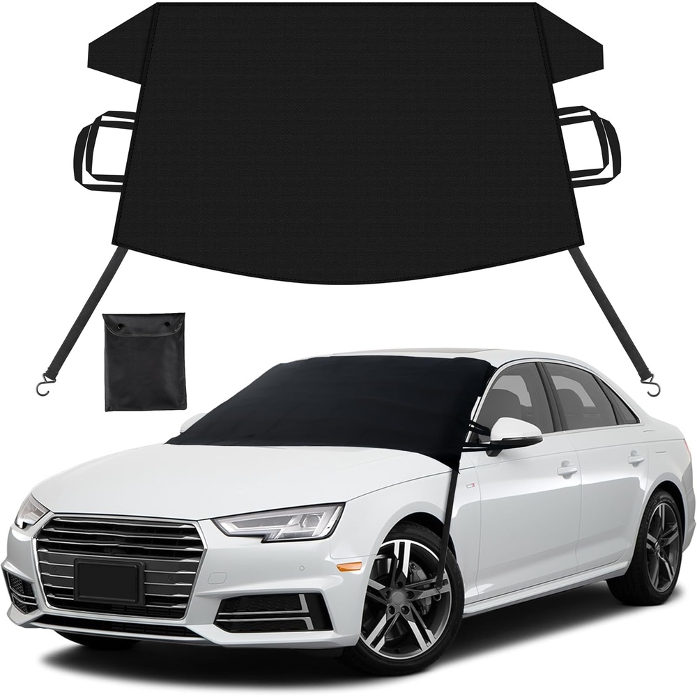 image:imageEcoNour Side Mirror Covers 2Pack 210D Oxford Fabric Side Mirror Winter Protection Cover for Snow and Ice Universal Fit for Cars SUVs TrucksLarge