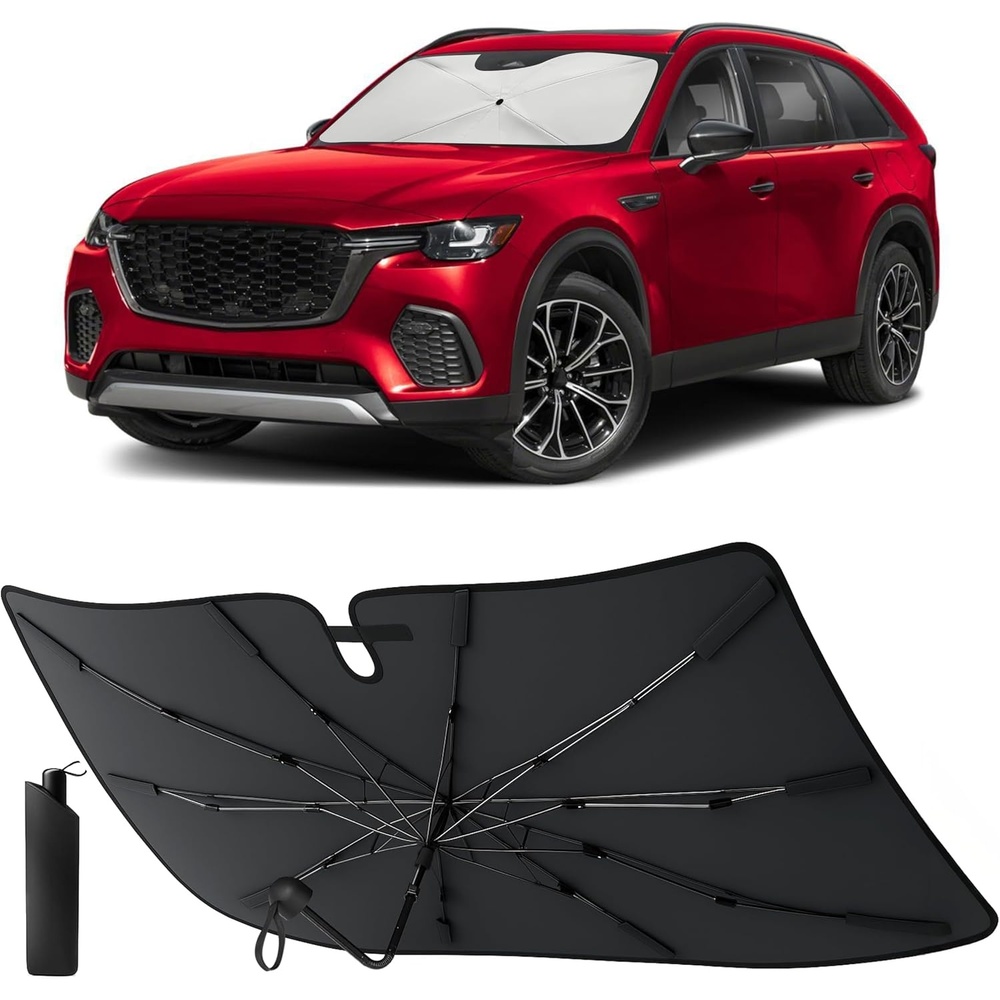 image:imageEcoNour Umbrella Foldable Windshield Sun Shade Fit for 20162024 2025 2026 Mazda CX9 Sunshade Front Car Window Shades Sun Visor UV Protection Heat Blocker Car Accessories