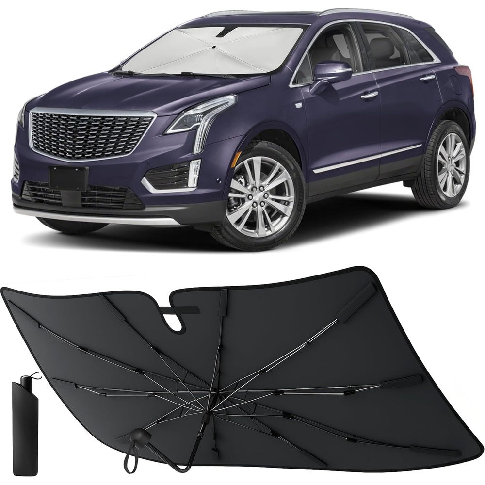 image:imageEcoNour Umbrella Foldable Windshield Sun Shade Fit for 20172023 2024 2025 Cadillac XT5 Sunshade Front Car Window Shades Sun Visor UV Protection Heat Blocker Car Accessories