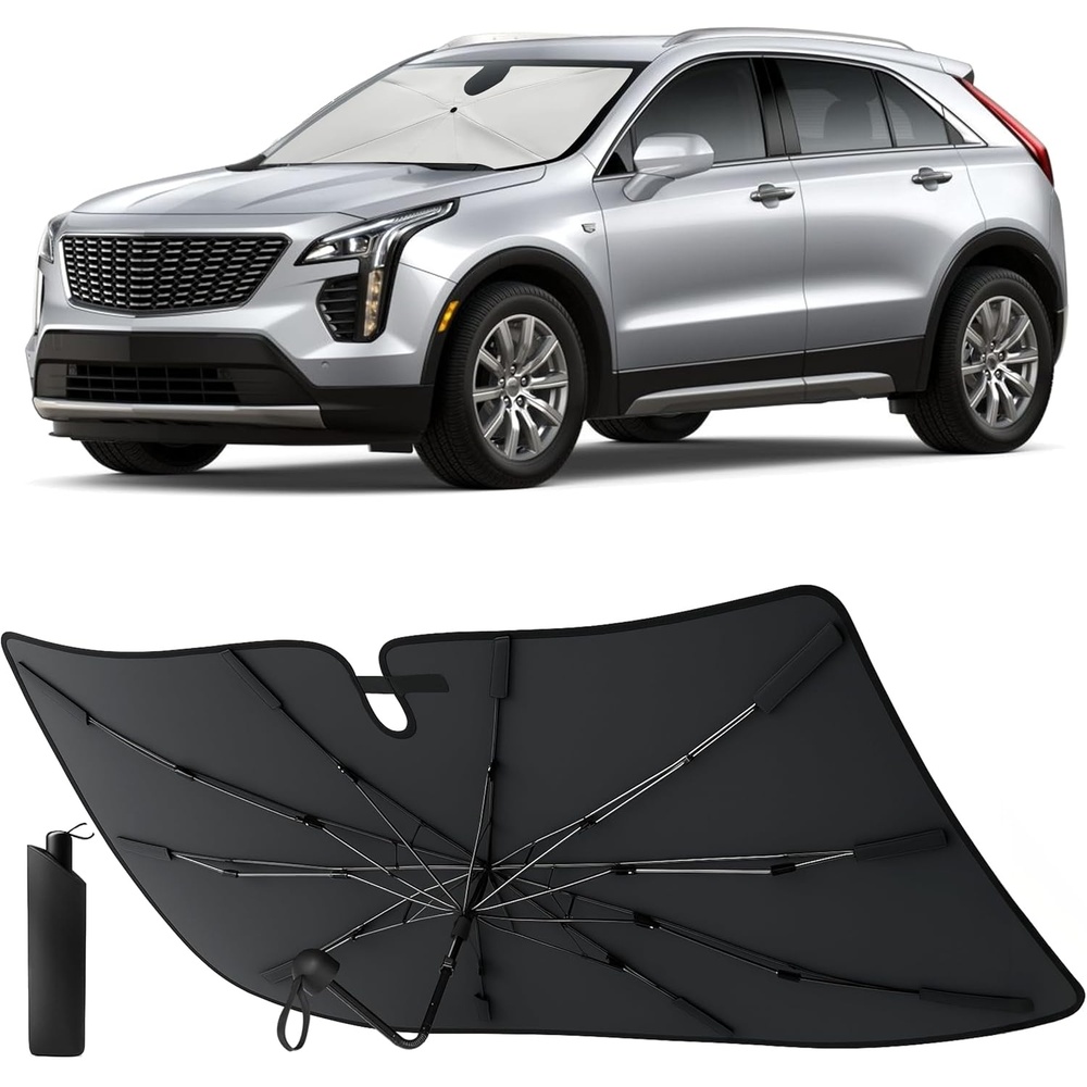 image:imageEcoNour Umbrella Foldable Windshield Sun Shade Fit for 20192021 2022 2023 Cadillac XT4 Sunshade Front Car Window Shades Sun Visor UV Protection Heat Blocker Car Accessories