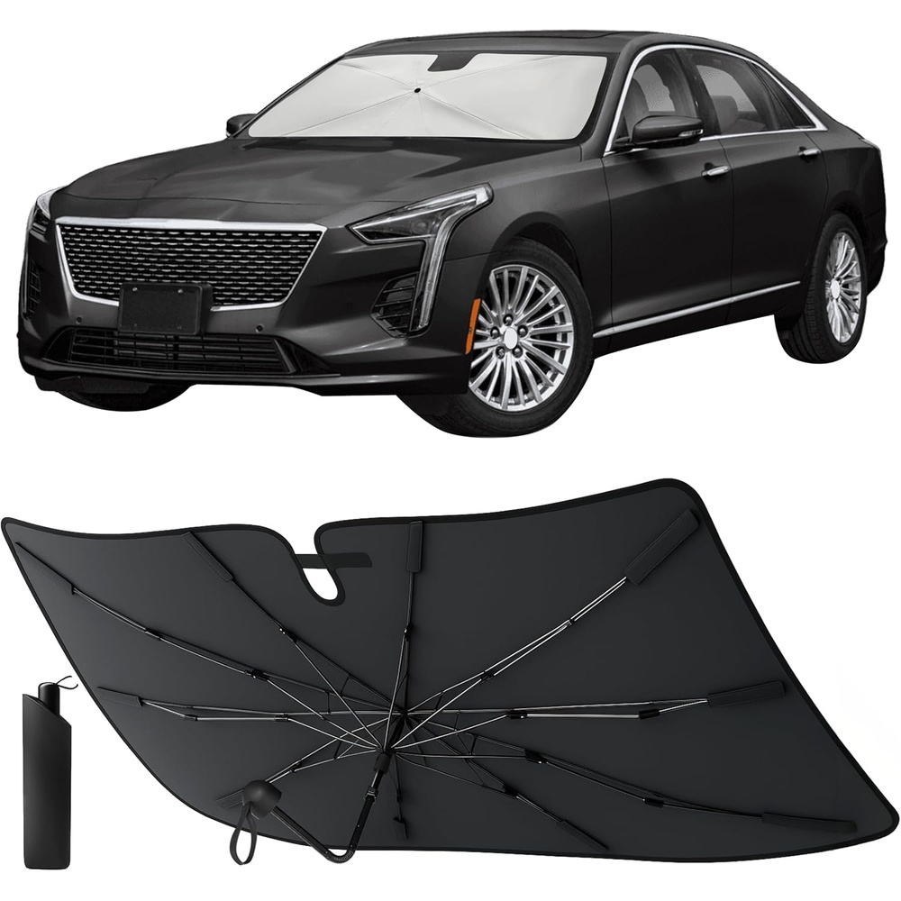 image:imageEcoNour Umbrella Foldable Windshield Sun Shade Fit for 20202023 2024 2025 Cadillac XT6 Sunshade Front Car Window Shades Sun Visor UV Protection Heat Blocker Car Accessories