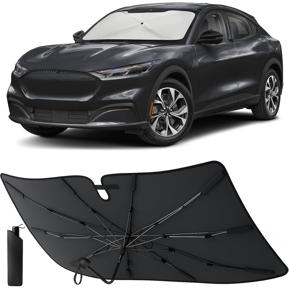 image:imageEcoNour Umbrella Foldable Windshield Sun Shade Fit for 20212024 2025 2026 Ford Mustang Mach E Sunshade Front Car Window Shades Sun Visor UV Protection Heat Blocker Car Accessories