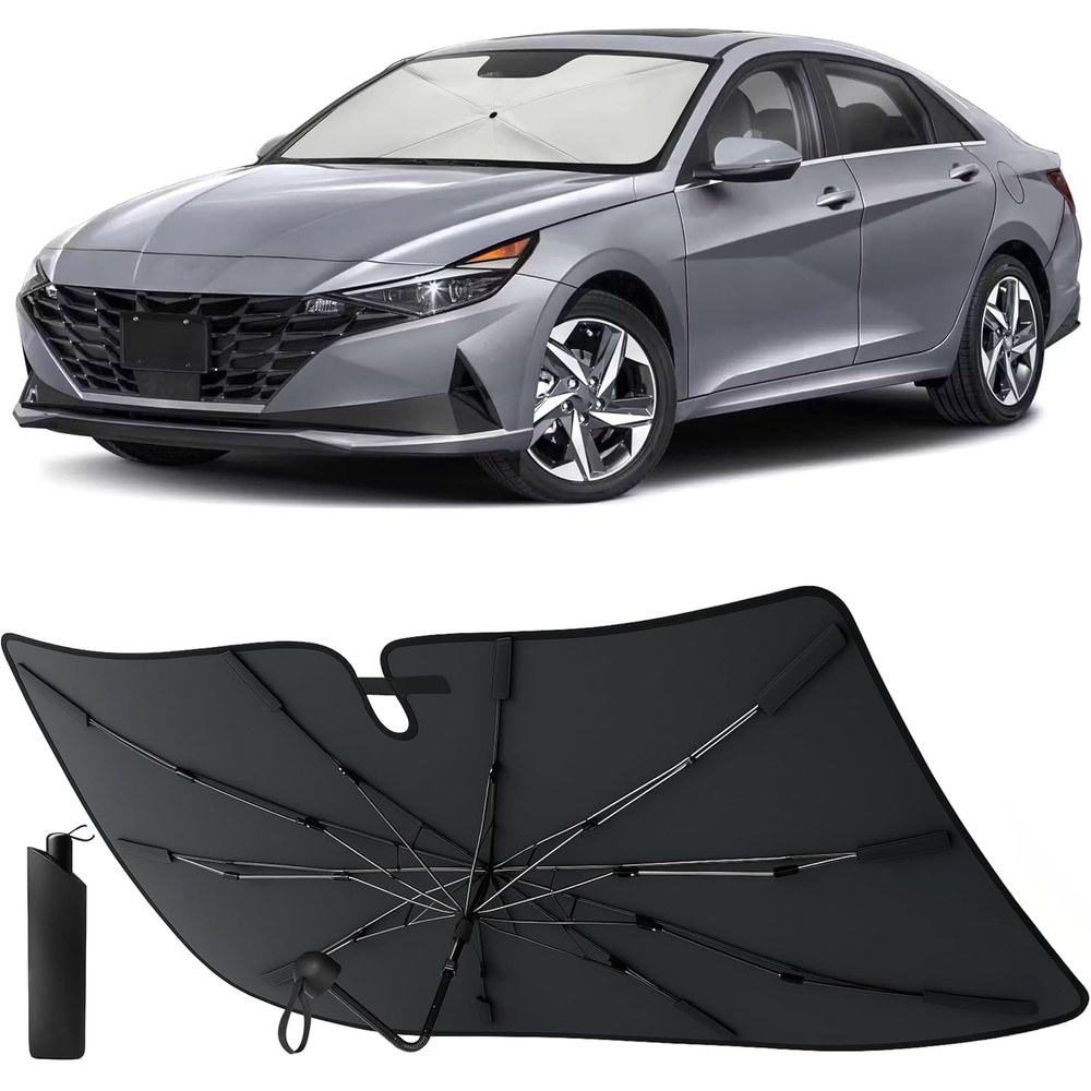 image:imageEcoNour Umbrella Foldable Windshield Sun Shade Fit for 20212024 2025 2026 Hyundai Elantra Sunshade Front Car Window Shades Sun Visor UV Protection Heat Blocker Car Accessories