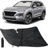 EcoNour Umbrella Foldable Windshield Sun Shade Fit for 2013-2016 2017 2018 Hyundai Santa Fe Sunshade, Front Car Window Shades Sun Visor, UV Protection, Heat Blocker, Car Accessories