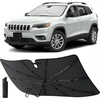 EcoNour Umbrella Foldable Windshield Sun Shade Fit for 2014-2021 2022 2023 Jeep Cherokee SUV Sunshade, Front Car Window Shades Sun Visor, UV Protection, Heat Blocker, Car Accessories