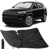 EcoNour Umbrella Foldable Windshield Sun Shade Fit for 2017-2022 2023 2024 Jeep Compass Sunshade, Front Car Window Shades Sun Visor, UV Protection, Heat Blocker, Car Accessories