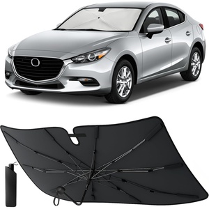 EcoNour Umbrella Foldable Windshield Sun Shade Fit for 2014-2016 2017 2018 Mazda 3 Sunshade, Front Car Window Shades Sun Visor, UV Protection, Heat Blocker, Car Accessories