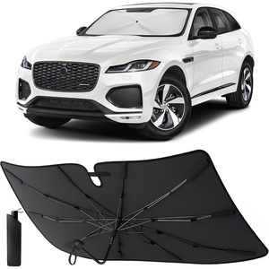 EcoNour Umbrella Foldable Windshield Sun Shade Fit for 2016-2023 2024 2025 Jaguar F-Pace Sunshade, Front Car Window Shades Sun Visor, UV Protection, Heat Blocker, Car Accessories