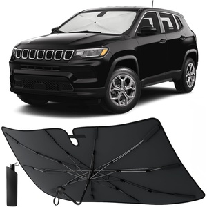 EcoNour Umbrella Foldable Windshield Sun Shade Fit for 2017-2022 2023 2024 Jeep Compass Sunshade, Front Car Window Shades Sun Visor, UV Protection, Heat Blocker, Car Accessories