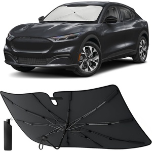 EcoNour Umbrella Foldable Windshield Sun Shade Fit for 2021-2024 2025 2026 Ford Mustang Mach E Sunshade, Front Car Window Shades Sun Visor, UV Protection, Heat Blocker, Car Accessories